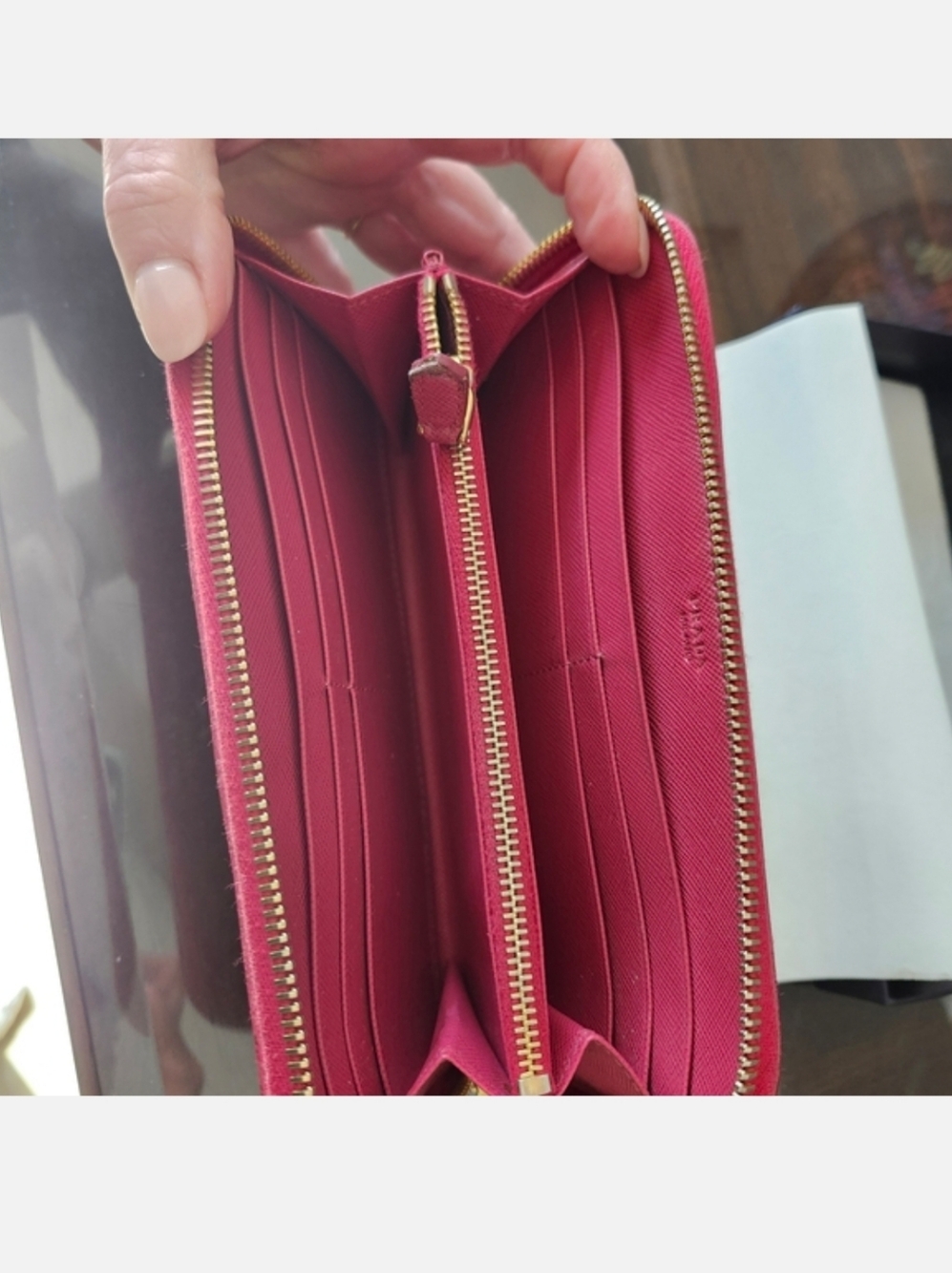 Prada Zip-Around Wallet in Rose - Picture 4 of 5
